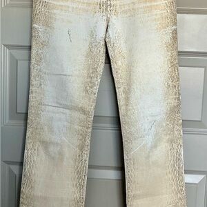 Roberto Cavalli Beige Textured Pants